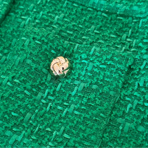 Rachel Zoe NWT Green Tweed Blazer Golden Button Size XS - Picture 9 of 9